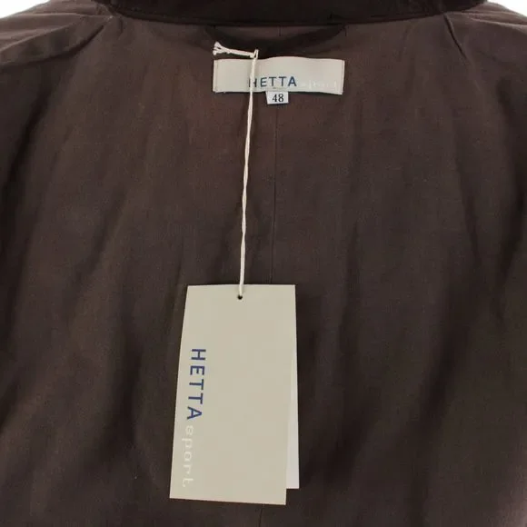 Hettabretz NWD Wool / Suede Leather Vest Size 48 (~ Medium US) In Brown & Blue
